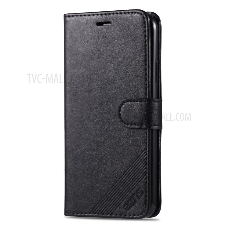 AZNS Wallet Stand Leather Protective Cover for iPhone 12 mini - Black-3