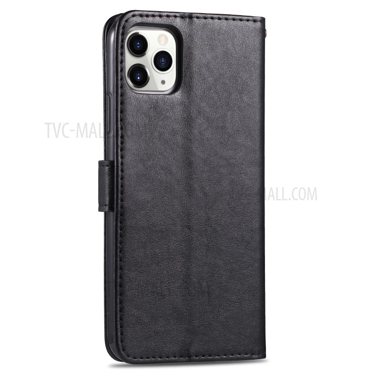 AZNS Wallet Stand Leather Protective Cover for iPhone 12 mini - Black-4