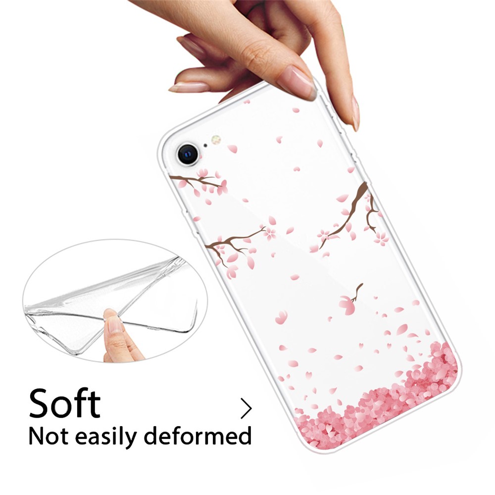 Cute Pattern Printing Soft TPU Protective Case for iPhone SE (2nd Generation)/7/8 - Petals-4