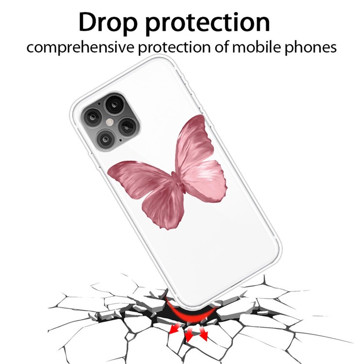 Printing Skin Flexible TPU Protective Cover for iPhone 12 Pro/12 - Beautiful Butterfly-2