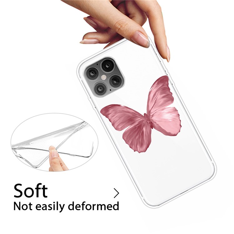 Printing Skin Flexible TPU Protective Cover for iPhone 12 Pro/12 - Beautiful Butterfly-3