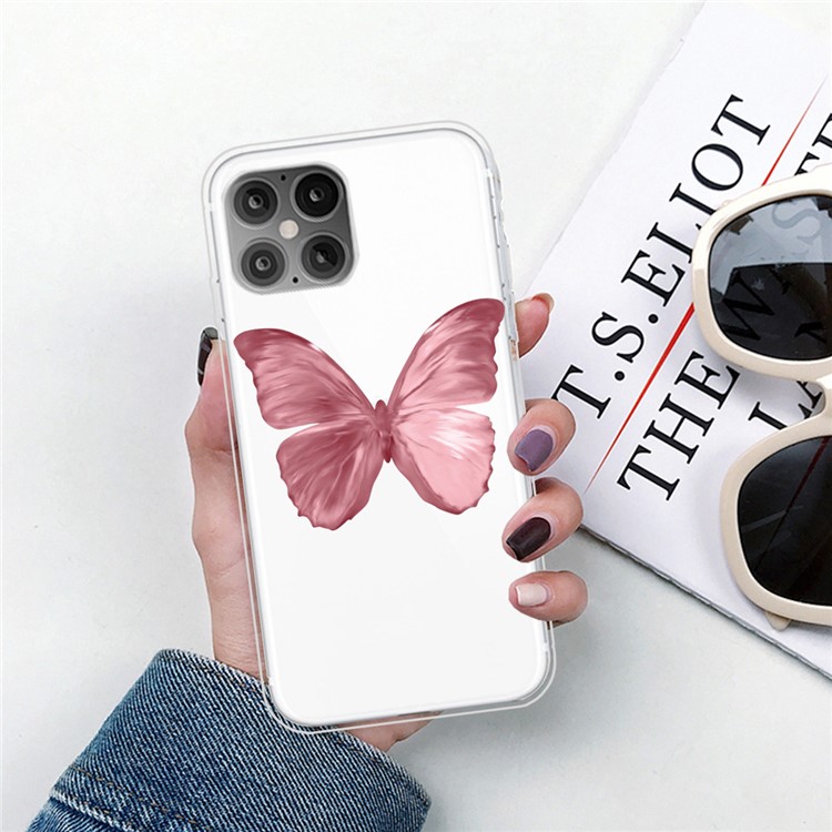 Printing Skin Flexible TPU Protective Cover for iPhone 12 Pro/12 - Beautiful Butterfly-4
