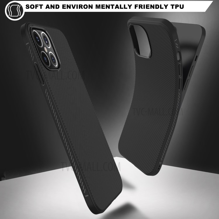 Sarga Caso De Vuelta LENUO Textura TPU Para El IPhone 12 5,4 Pulgadas - Negro-6