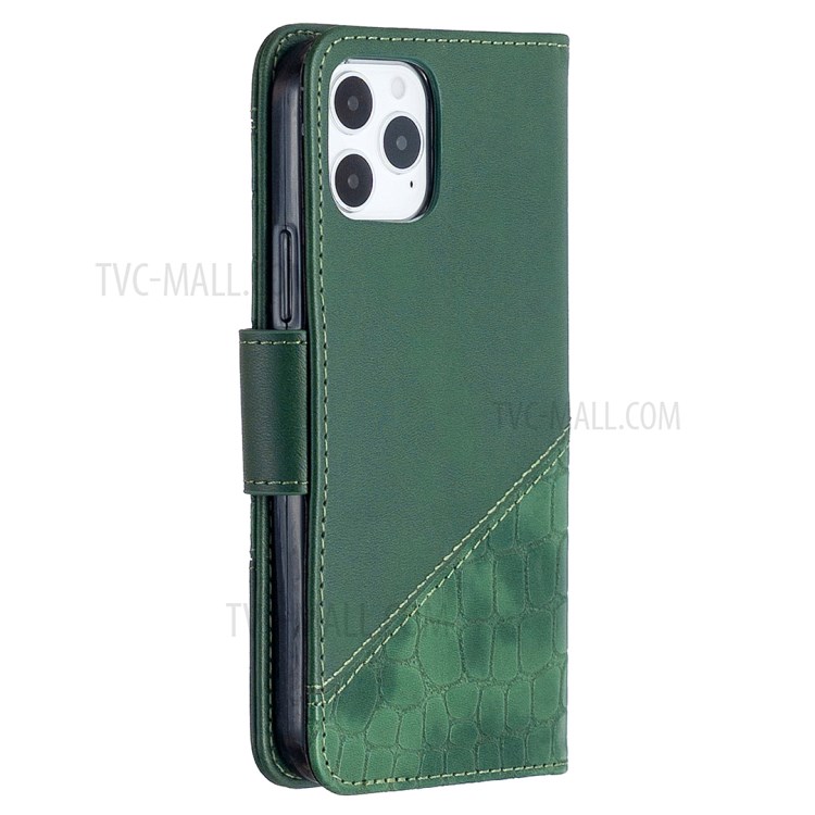 BF04 Splicing Crocodile Texture Wallet Stand Leather Case for iPhone 12 Pro/12 Max 6.1 inch - Green-5