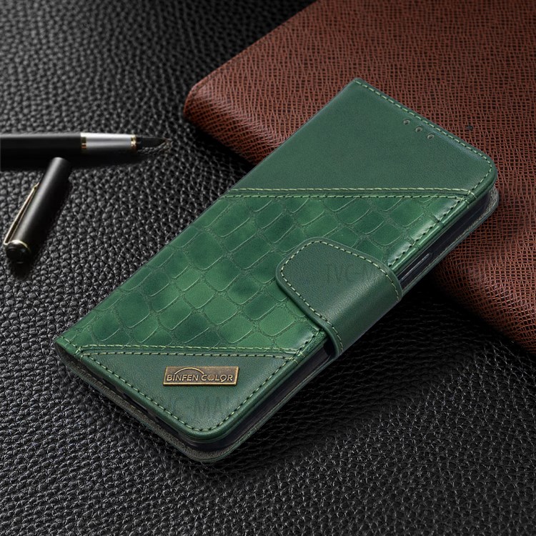 BF04 Splicing Crocodile Texture Wallet Stand Leather Case for iPhone 12 Pro/12 Max 6.1 inch - Green-8