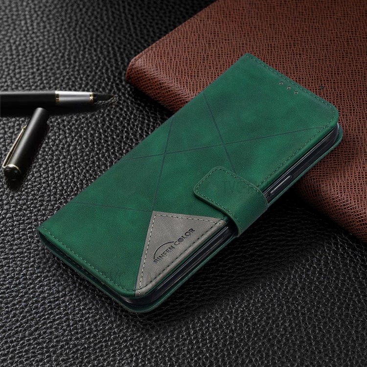 BF05 Geometric Texture Wallet Stand Leather Case for iPhone 12 Pro Max 6.7 inch - Green-4