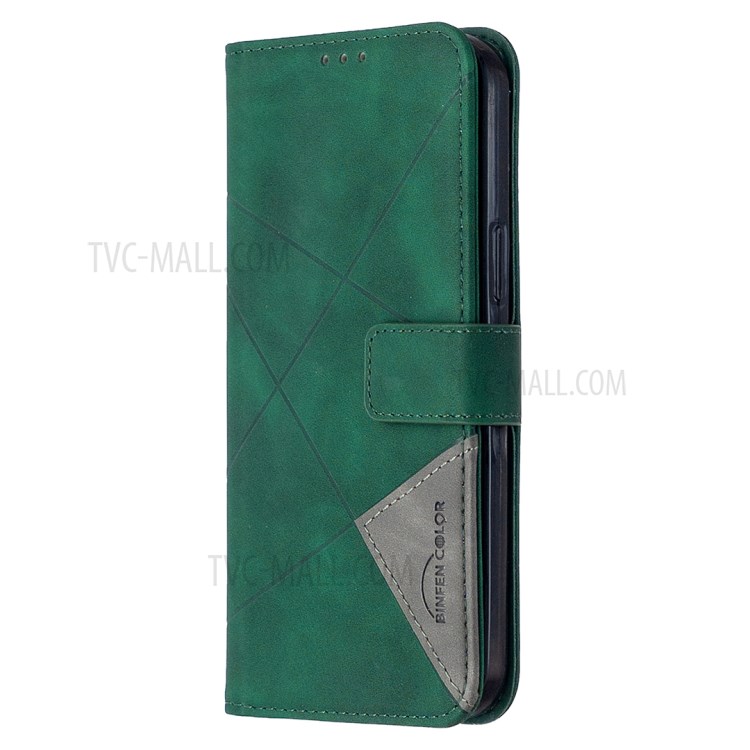 BF05 Geometric Texture Wallet Stand Leather Case for iPhone 12 Pro Max 6.7 inch - Green-6