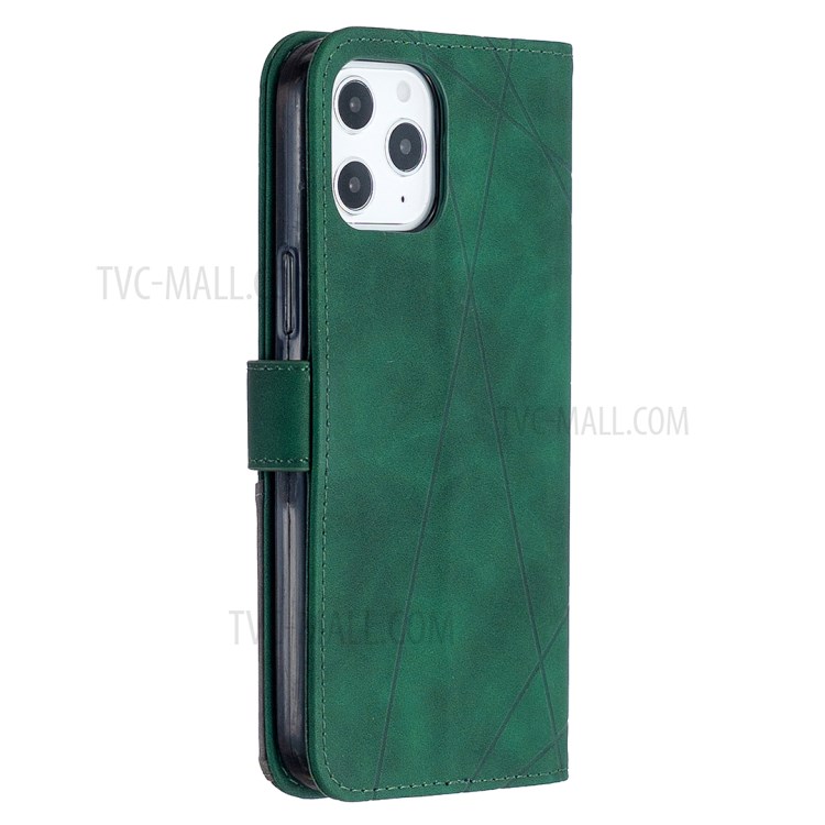BF05 Geometric Texture Wallet Stand Leather Case for iPhone 12 Pro Max 6.7 inch - Green-7
