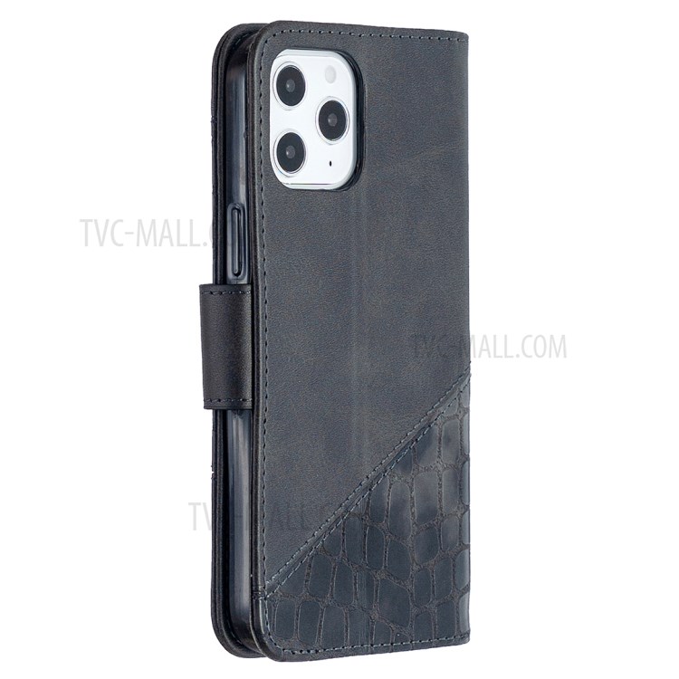 BF04 Splicing Crocodile Texture Wallet Stand Leather Case for iPhone 12 Pro Max 6.7 inch - Black-7