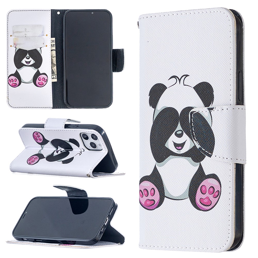 Pattern Printing Wallet Leather Protective Case for iPhone 12 Pro/12 - Shy Butterfly-1