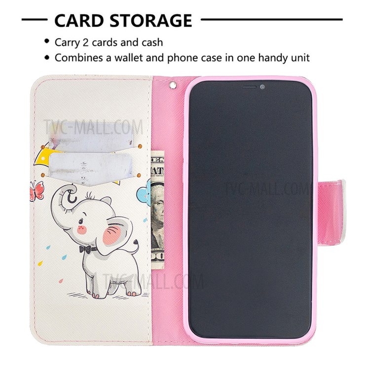 Pattern Printing Wallet Leather Protective Case for iPhone 12 Pro/12 - Little Butterfly-2