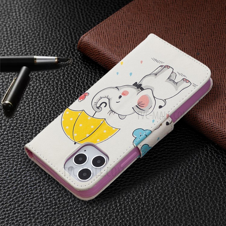 Pattern Printing Wallet Leather Protective Case for iPhone 12 Pro/12 - Little Butterfly-4