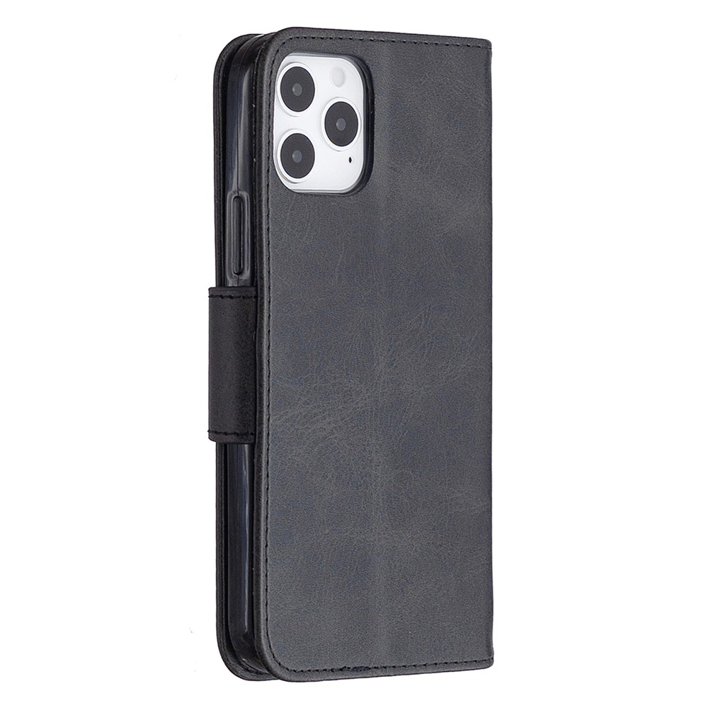 PU Leather Wallet Stand Phone Case for iPhone 12 Pro / iPhone 12 Max 6.1-inch - Black-3