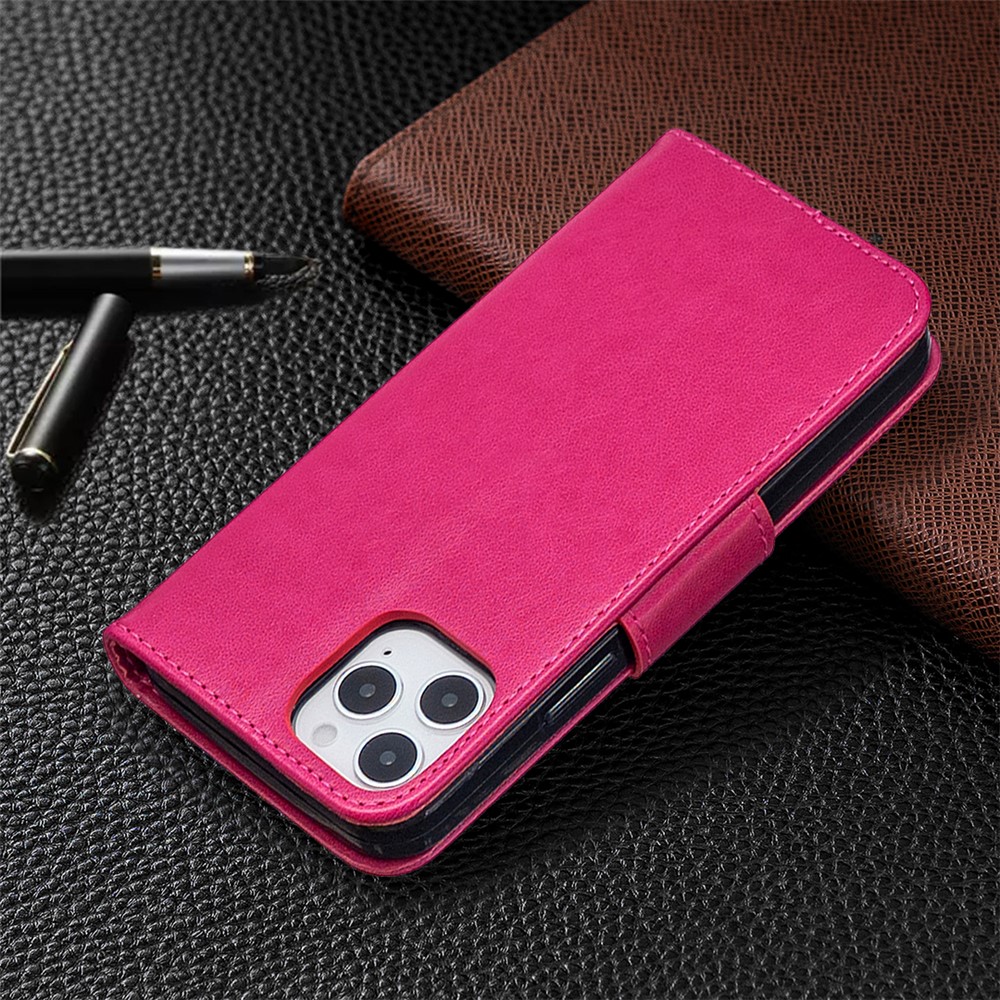Imprint Butterfly with Wallet Leather Stand Case for iPhone 12 Pro/12 - Rose-5