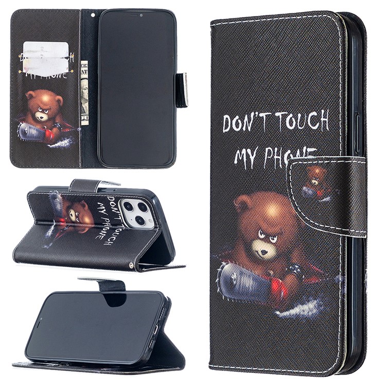 Hot Style Pattern Printing Leather Wallet Case for iPhone 12 Pro Max 6.7 inch - Warning Words-1