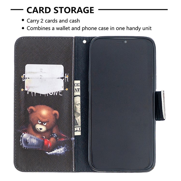 Hot Style Pattern Printing Leather Wallet Case for iPhone 12 Pro Max 6.7 inch - Warning Words-4