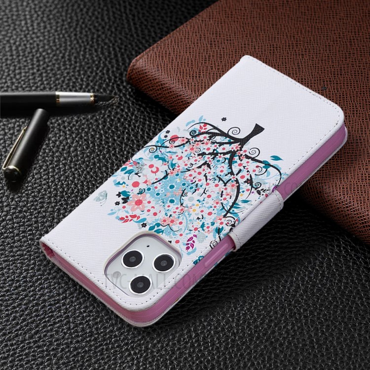 Hot Style Pattern Printing Leather Wallet Case for iPhone 12 Pro Max 6.7 inch - Flowered Tree-4
