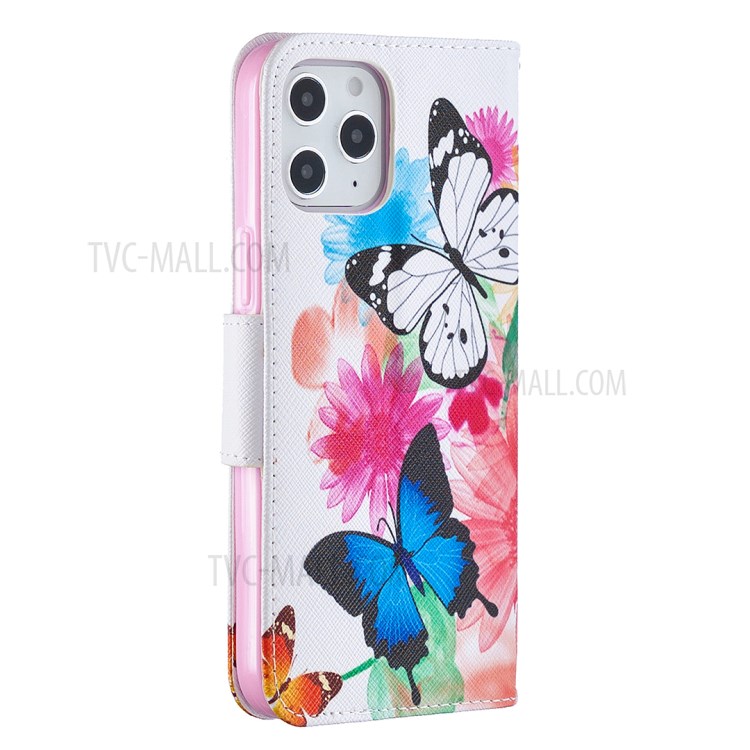 Hot Style Pattern Printing Leather Wallet Case for iPhone 12 Pro Max 6.7 inch - Vivid Butterflies-3