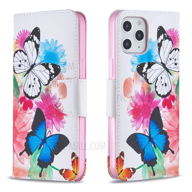 Hot Style Pattern Printing Leather Wallet Case for iPhone 12 Pro Max 6.7 inch - Vivid Butterflies-4