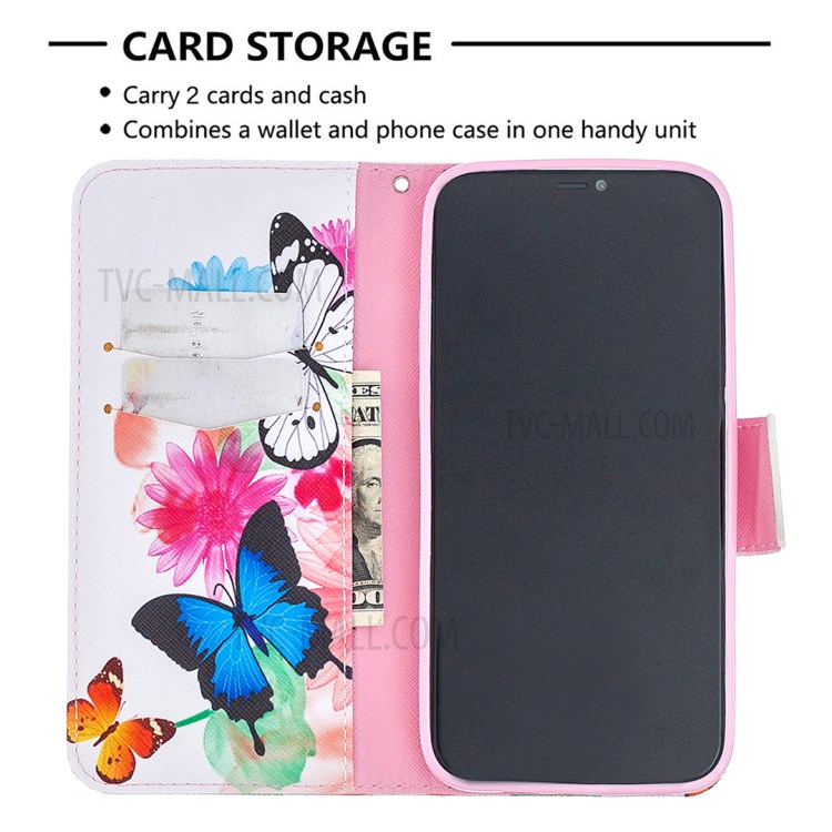 Hot Style Pattern Printing Leather Wallet Case for iPhone 12 Pro Max 6.7 inch - Vivid Butterflies-6