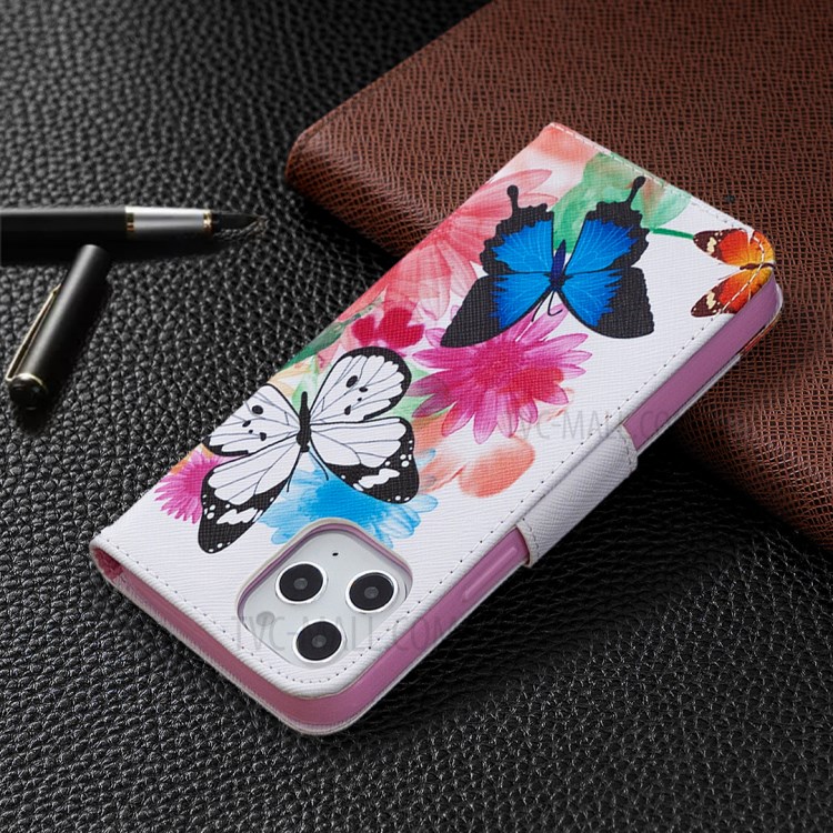 Hot Style Pattern Printing Leather Wallet Case for iPhone 12 Pro Max 6.7 inch - Vivid Butterflies-8