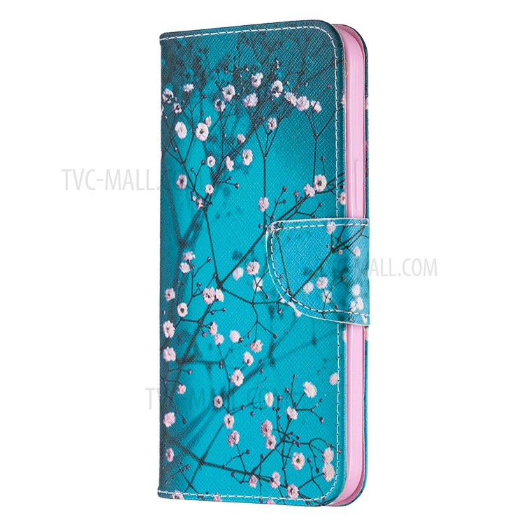 Hot Style Pattern Printing Leather Wallet Case for iPhone 12 Pro Max 6.7 inch - Tree with Flowers-2