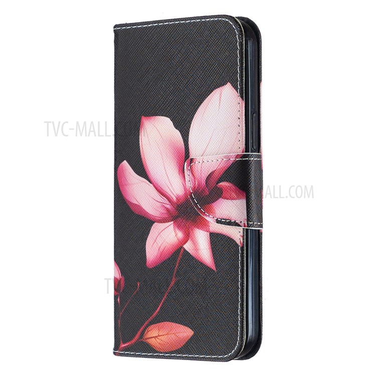 Pattern Printing Case Wallet Stand Leather Cover Protector for iPhone 12 Pro Max 6.7 inch - Red Flowers-2