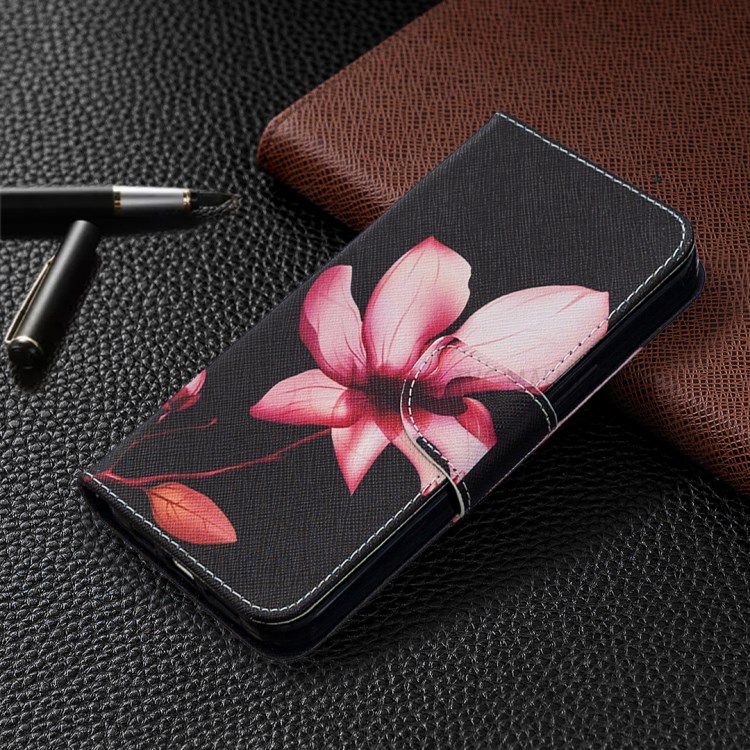Pattern Printing Case Wallet Stand Leather Cover Protector for iPhone 12 Pro Max 6.7 inch - Red Flowers-8