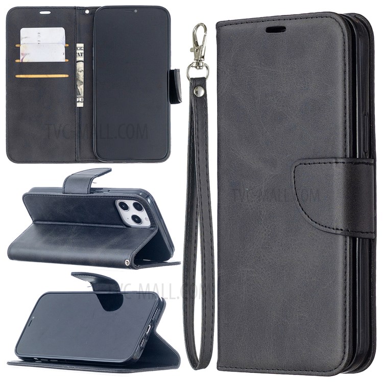 PU Leather with Wallet Cell Phone Shell for iPhone 12 Pro Max 6.7 inch - Black-1