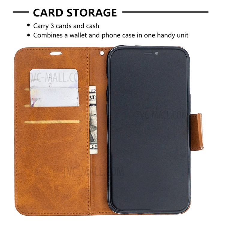 PU Leather with Wallet Cell Phone Shell for iPhone 12 Pro Max 6.7 inch - Brown-6