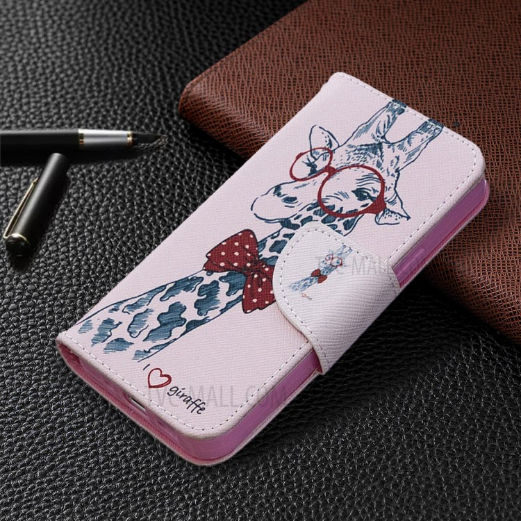 Hot Style Pattern Printing Cover Leather Wallet Case for iPhone 12 5.4 inch - Adorable Giraffe-4