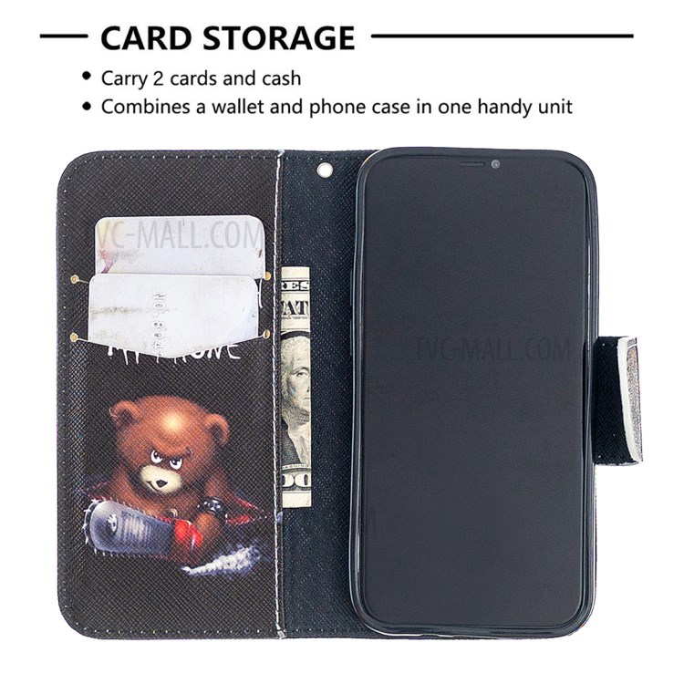 Hot Style Pattern Printing Cover Leather Wallet Case for iPhone 12 mini - Warning Words-6