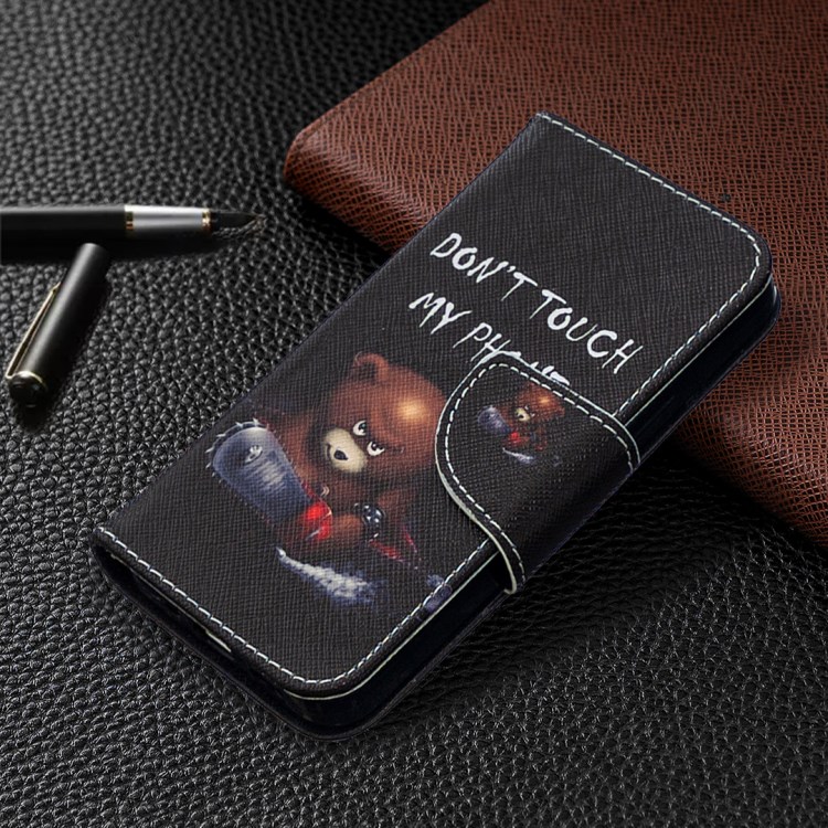 Hot Style Pattern Printing Cover Leather Wallet Case for iPhone 12 mini - Warning Words-7