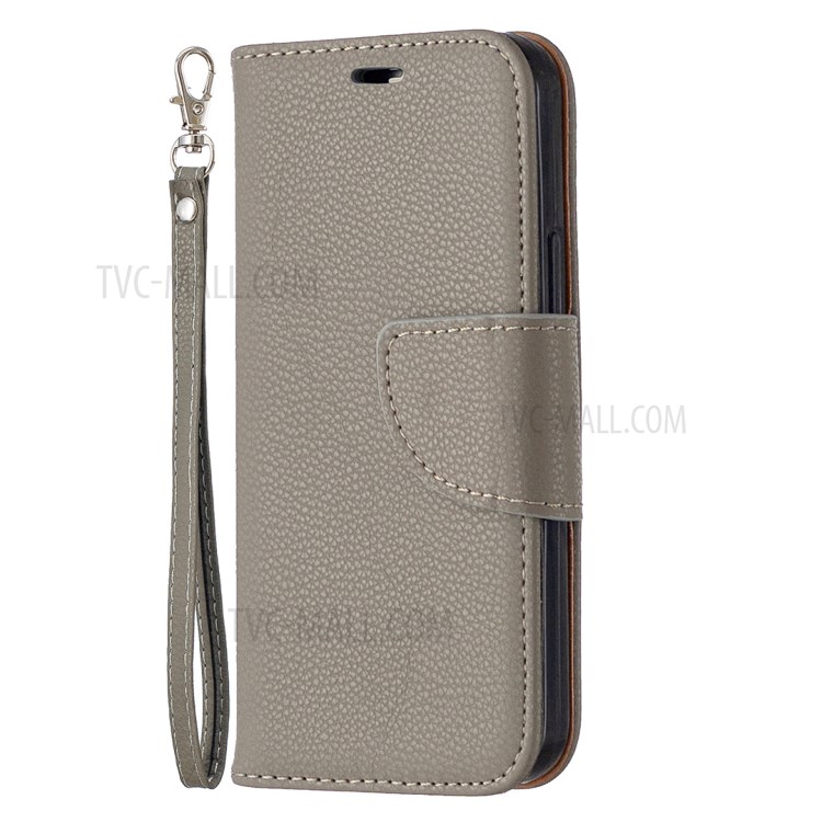 Litchi Surface with Wallet Leather Stand Case for iPhone 12 mini - Grey-3
