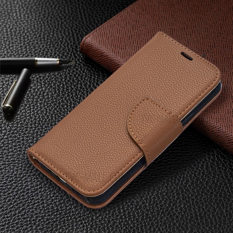 Litchi Surface with Wallet Leather Stand Case for iPhone 12 mini - Brown-4
