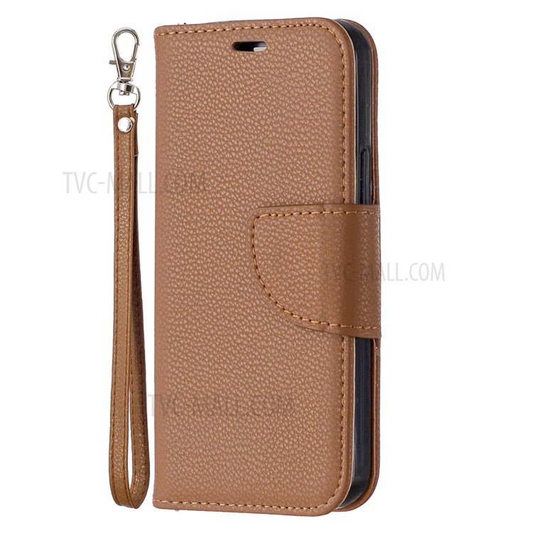 Litchi Surface with Wallet Leather Stand Case for iPhone 12 mini - Brown-7