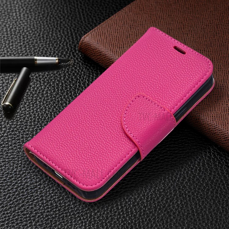 Litchi Surface with Wallet Leather Stand Case for iPhone 12 mini - Rose-4