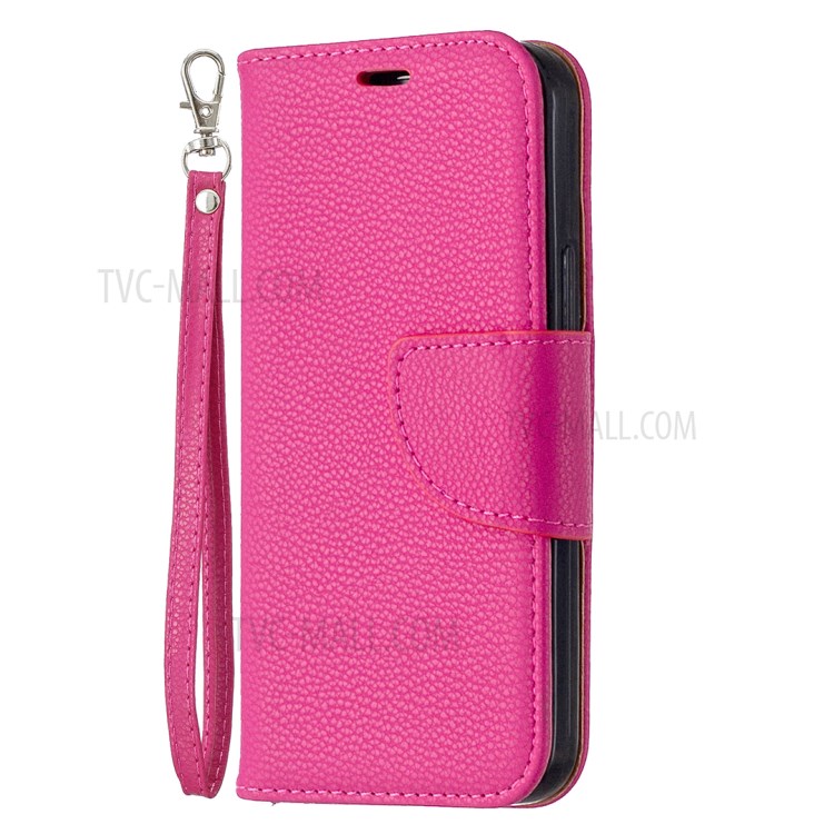 Litchi Surface with Wallet Leather Stand Case for iPhone 12 mini - Rose-7
