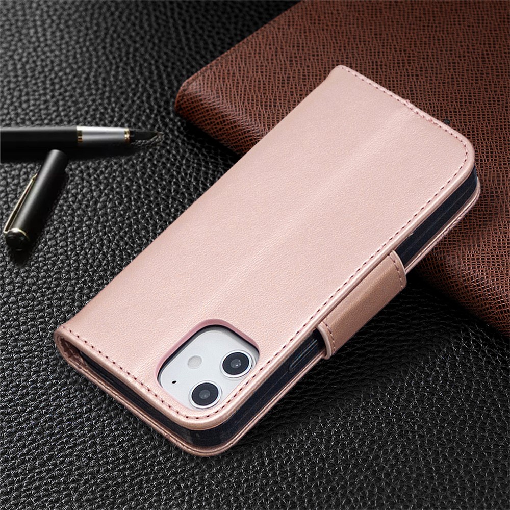 Abdruck Schmetterlings Brieftasche Lederstand Hülle Für Iphone 12 Mini 5,4 Zoll - Roségold