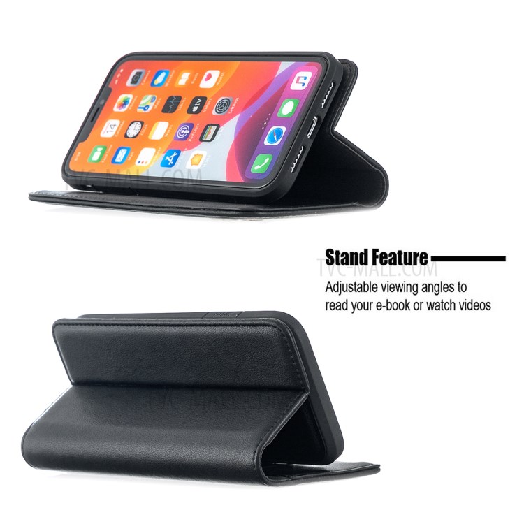 Detachable 2-in-1 Genuine Leather Wallet Stand Case for iPhone 11 6.1-inch - Black-5