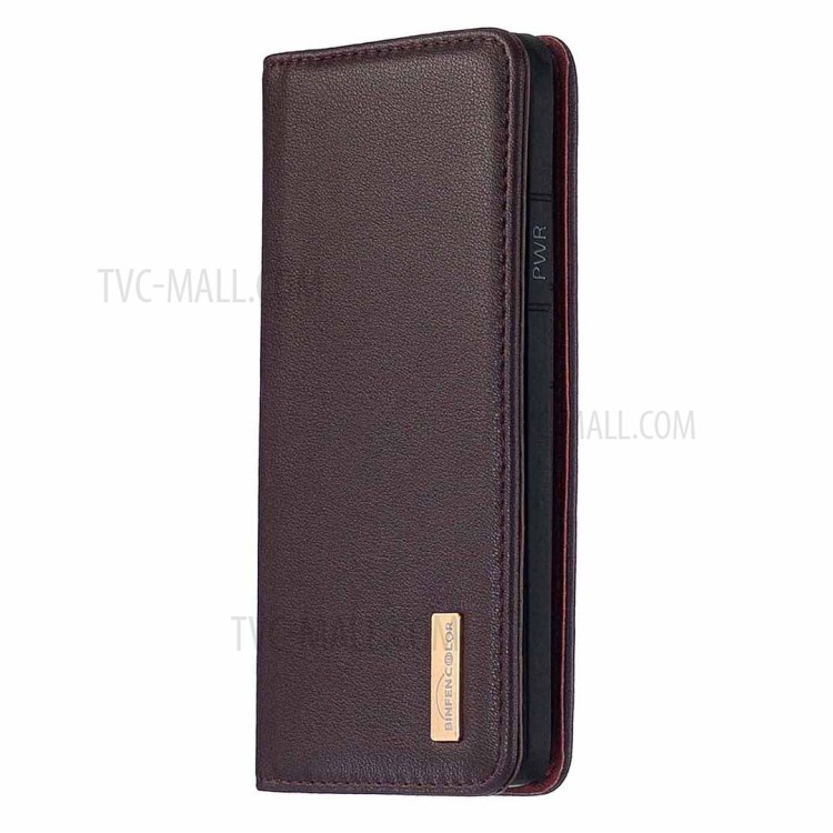 Detachable 2-in-1 Genuine Leather Wallet Stand Case for iPhone 11 6.1-inch - Brown-2