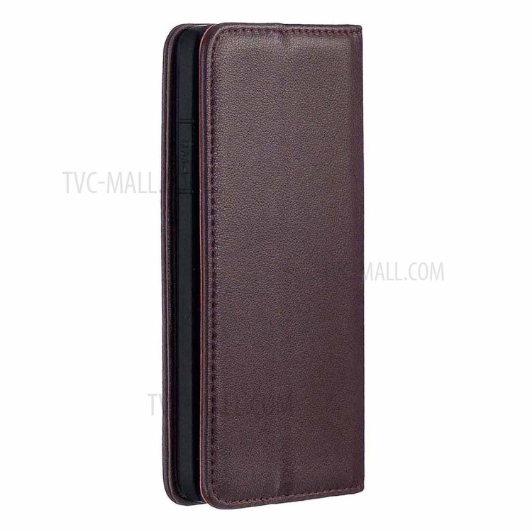 Detachable 2-in-1 Genuine Leather Wallet Stand Case for iPhone 11 6.1-inch - Brown-3