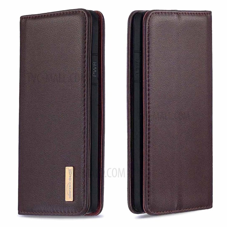 Detachable 2-in-1 Genuine Leather Wallet Stand Case for iPhone 11 6.1-inch - Brown-4