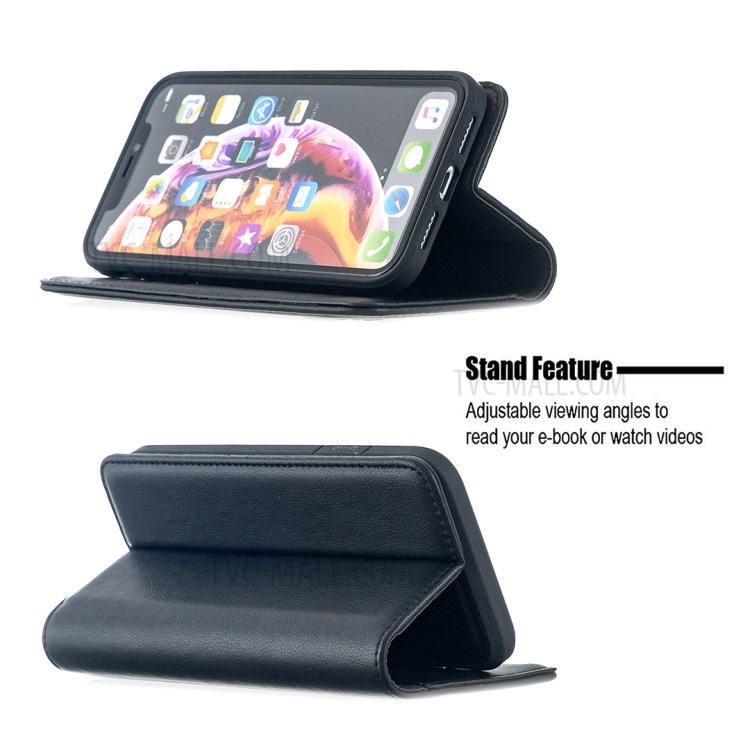 Detachable 2-in-1 Magnetic Genuine Leather Wallet Stand Case for iPhone XR 6.1 inch - Black-5