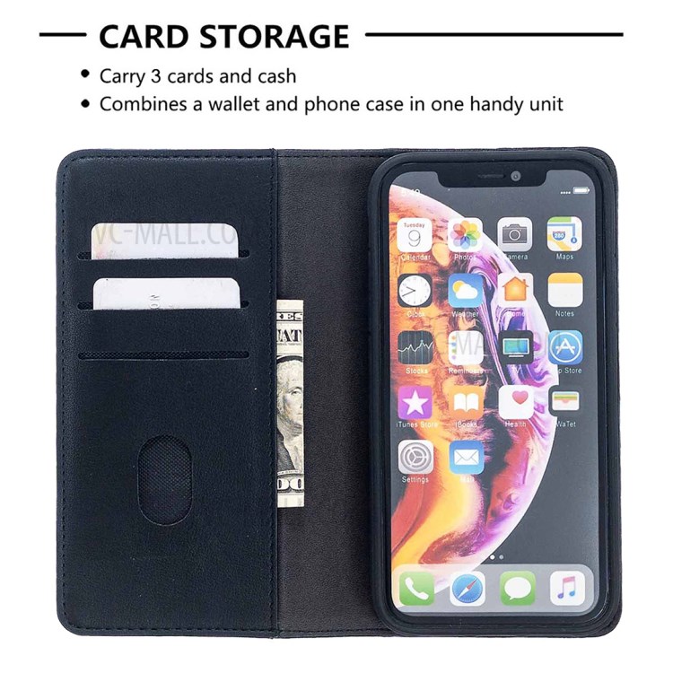 Detachable 2-in-1 Magnetic Genuine Leather Wallet Stand Case for iPhone XR 6.1 inch - Black-6