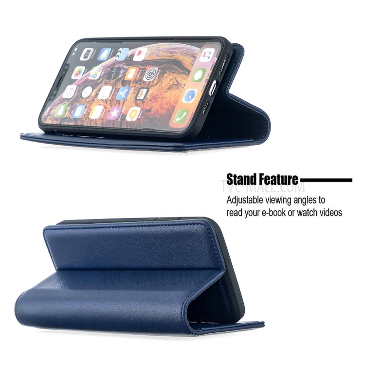 Caso Genuino Magnética Desmontable Cartera De Cuero Soporte Para El Iphone XS Máximo De 6,5 Pulgadas - Azul-5