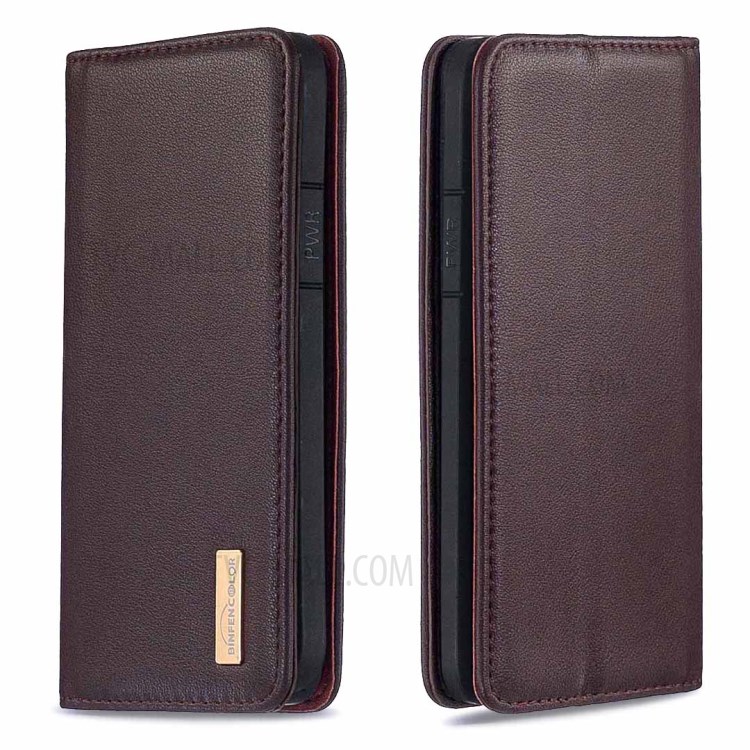Caso Genuino Magnética Desmontable Cartera De Cuero Soporte Para El Iphone XS Máximo De 6,5 Pulgadas - Marrón-4