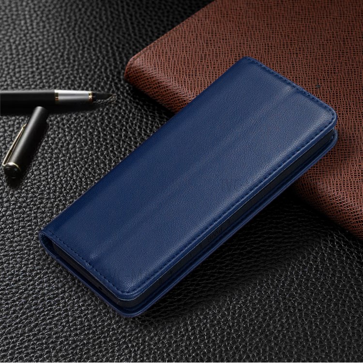 BF06 Detachable 2-in-1 Genuine Leather Wallet Shell + TPU Back Case for iPhone X/XS 5.8 inch - Blue-9