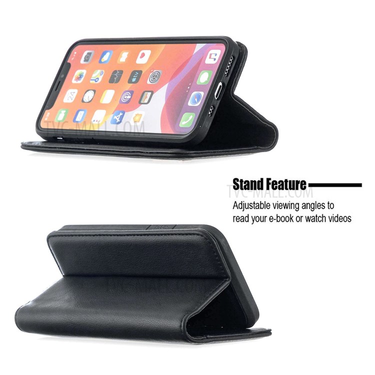 Detachable 2-in-1 Magnetic Genuine Leather Protector Stand Cover for iPhone 11 Pro 5.8 inch - Black-5