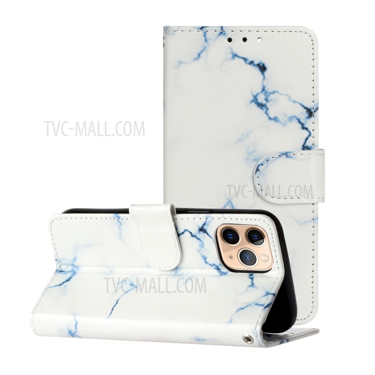 Marble Pattern Printing Leather Protector Wallet Case for iPhone 12 mini - White Marble-2
